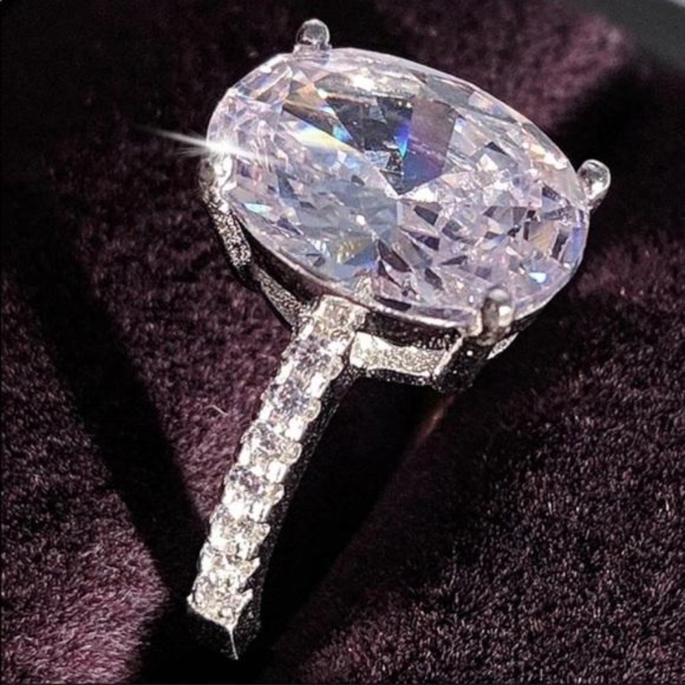 NEW 5 CT 925 STERLING SILVER DIAMOND RING - Picture 5 of 5